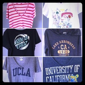 SET of 6 California T-Shirts JanSport J. Crew